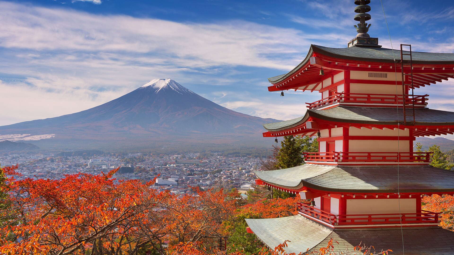 Chureito Pagoda framed against Mount Fuji, Japan